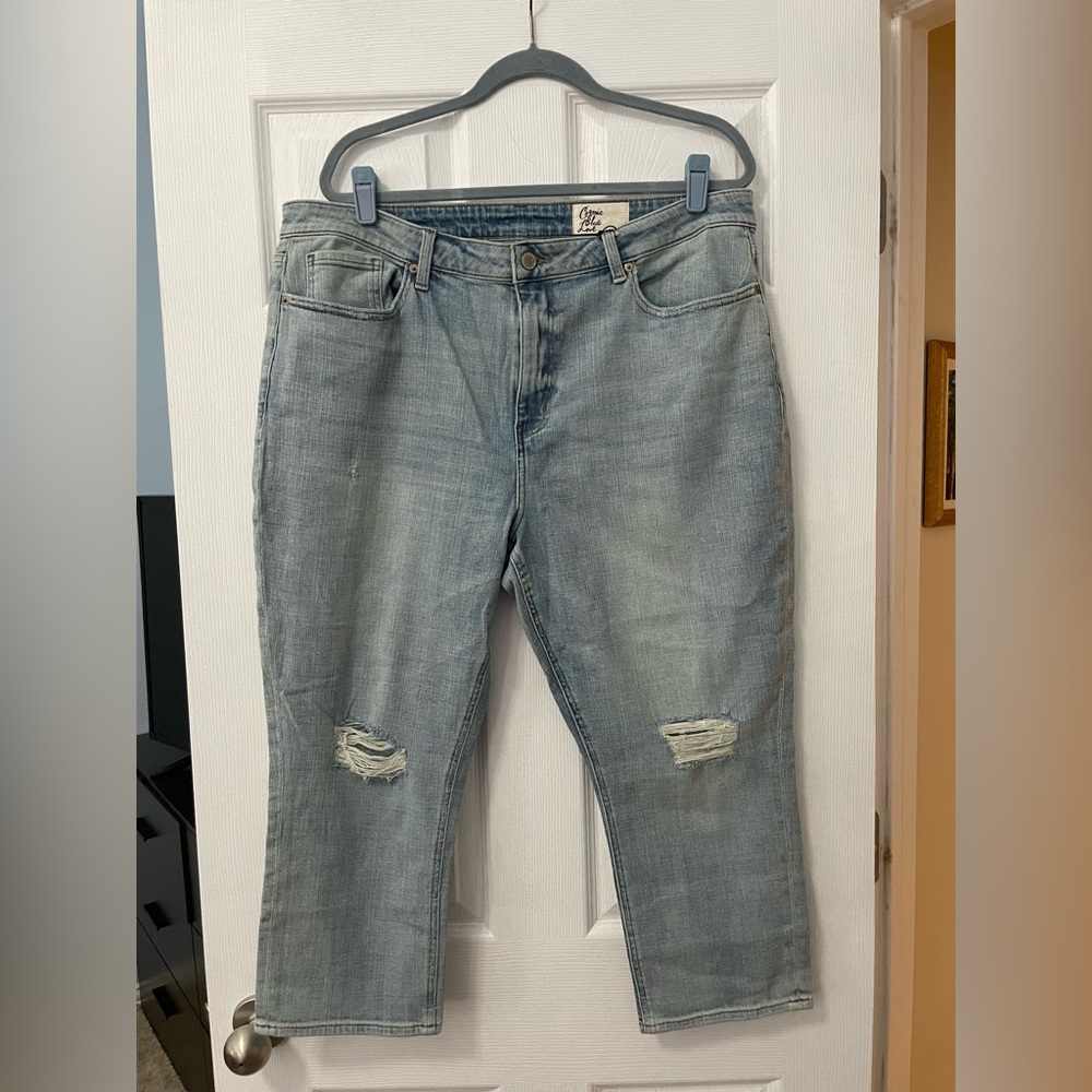 Women's Light Blue Cropped Jeans